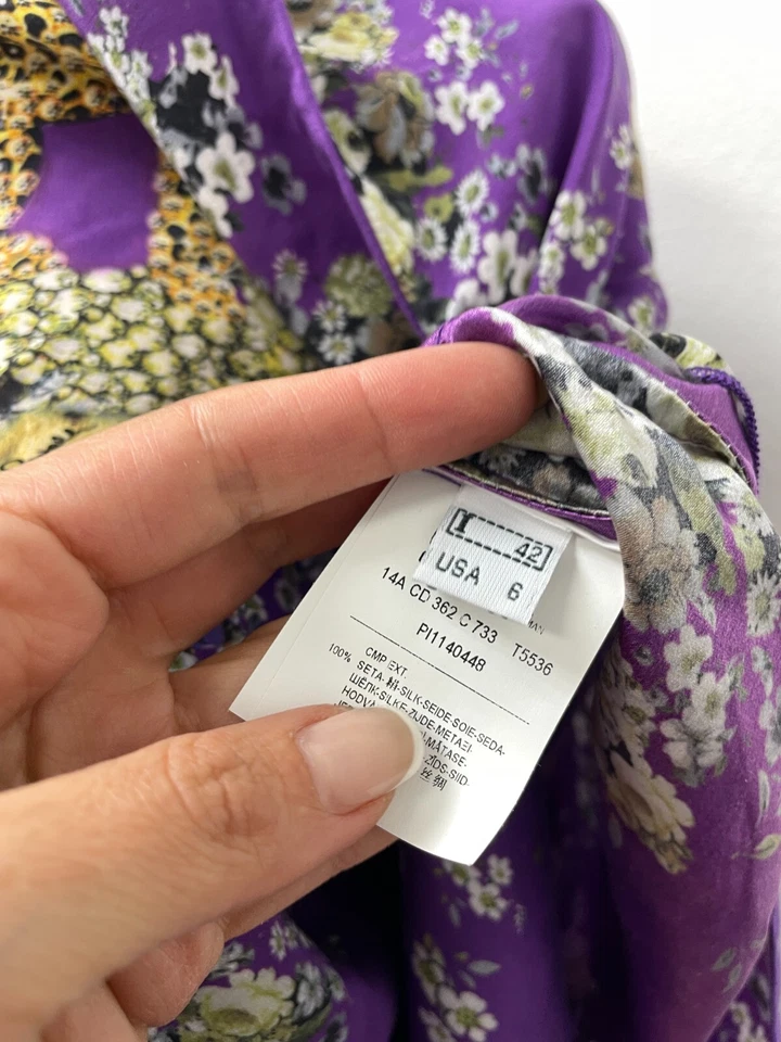 CAVALLI CLASS by ROBERTO CAVALLI Size IT 42 - S 100% SILK Tunic Blouse Top - Image 3 of 4