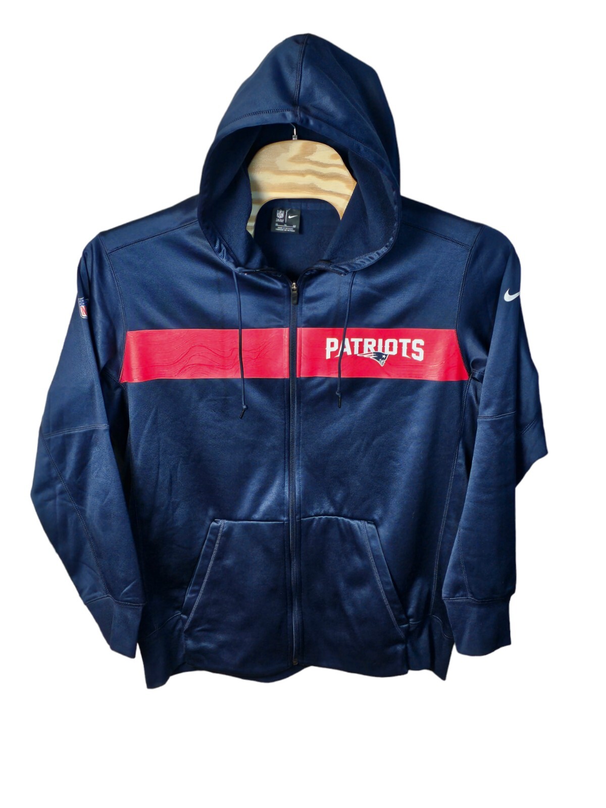 SACAI X NIKE Felpa con cappuccio Nike New England Patriots XL full zip NFL abbigliamento squadra giacca Therma FIT