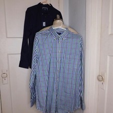  2 Charles Tyrwhitt Mens XL Non Iron Slim  Classic Fit Dress Shirt Plaid Solid