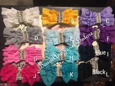 Rhinestone hair bows Chiffon bows crystal bows rhinestone bows bling pearl bows