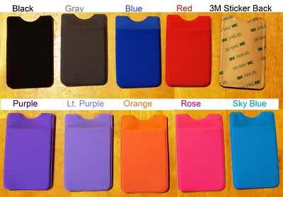 Insten 3M Adhesive Card Pouch Sticker Credit Card Holder Sleeve Cover Universal Mobile Phone, Black