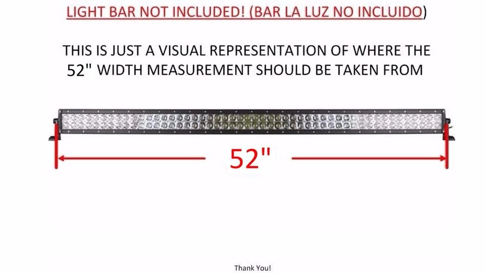 Hummer H3 52 Inch 52" LED Light Bar Mount Brackets - Straight/Curved - SCREWS - Изображение 3 из 4