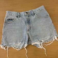 Women's Vintage Lee Sz 29 High Rise Distressed Denim Jean Shorts Cut-Off