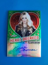 Kristen Bauer /10 Prism Green Heart Breaker Autograph Card 2018 Leaf Pop Century