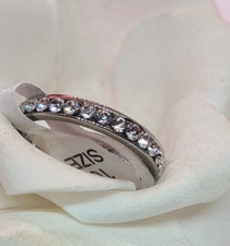 Edelstahl Ring mit Zirkonia Strass Stein Femi...