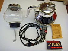 VTG Silex Glass Coffee Maker Coffee Pot Model DSH-81 -- Working -- 2 Lids