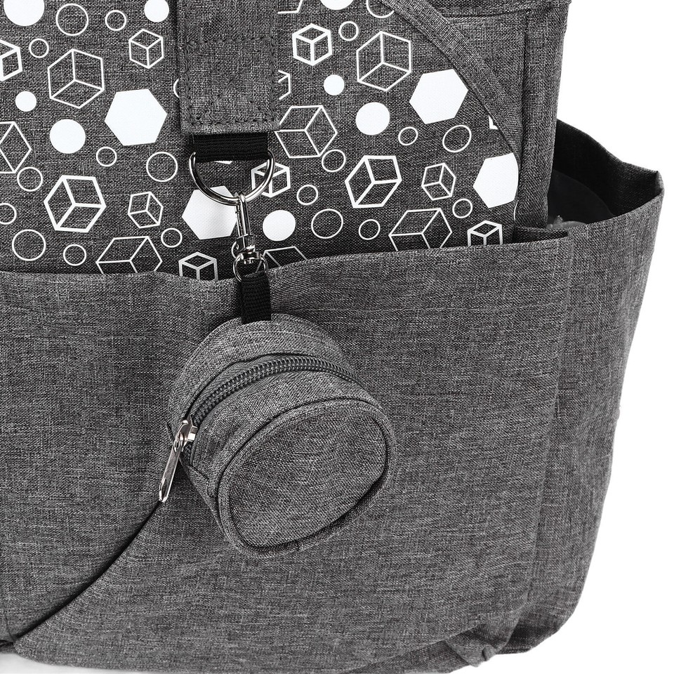 Diaper Bag Large Size Multi Pockets Gray Portable Diaper Tote with