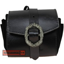 Norse Medieval Viking Raider Leather Bag Coin Pouch with Buckle Templar Knight