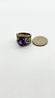 Artisan Sterling Silver Ring Blue Cabochon Boho Vintage Style Handmade Jewelry