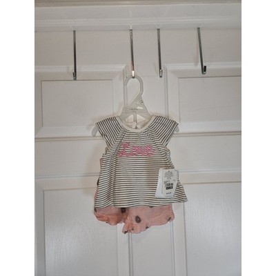 Sterling Baby Girl's Size 3 Months 2 Piece Shorts & T-Shirt Set Love Pink NWT