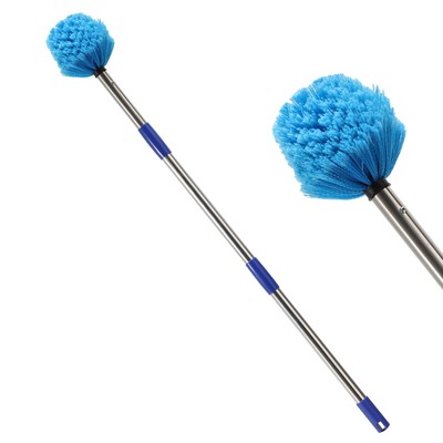 Cobweb Duster with Extension Pole,4-10FT Stainless Steel Spider Web Brush wit...