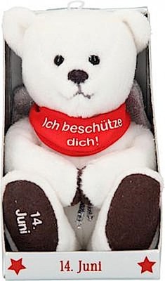 Depesche 8139.166 - Schutzengel Bär aus Plüsch, ca. 9 cm, mit Datum 14. Jun ...