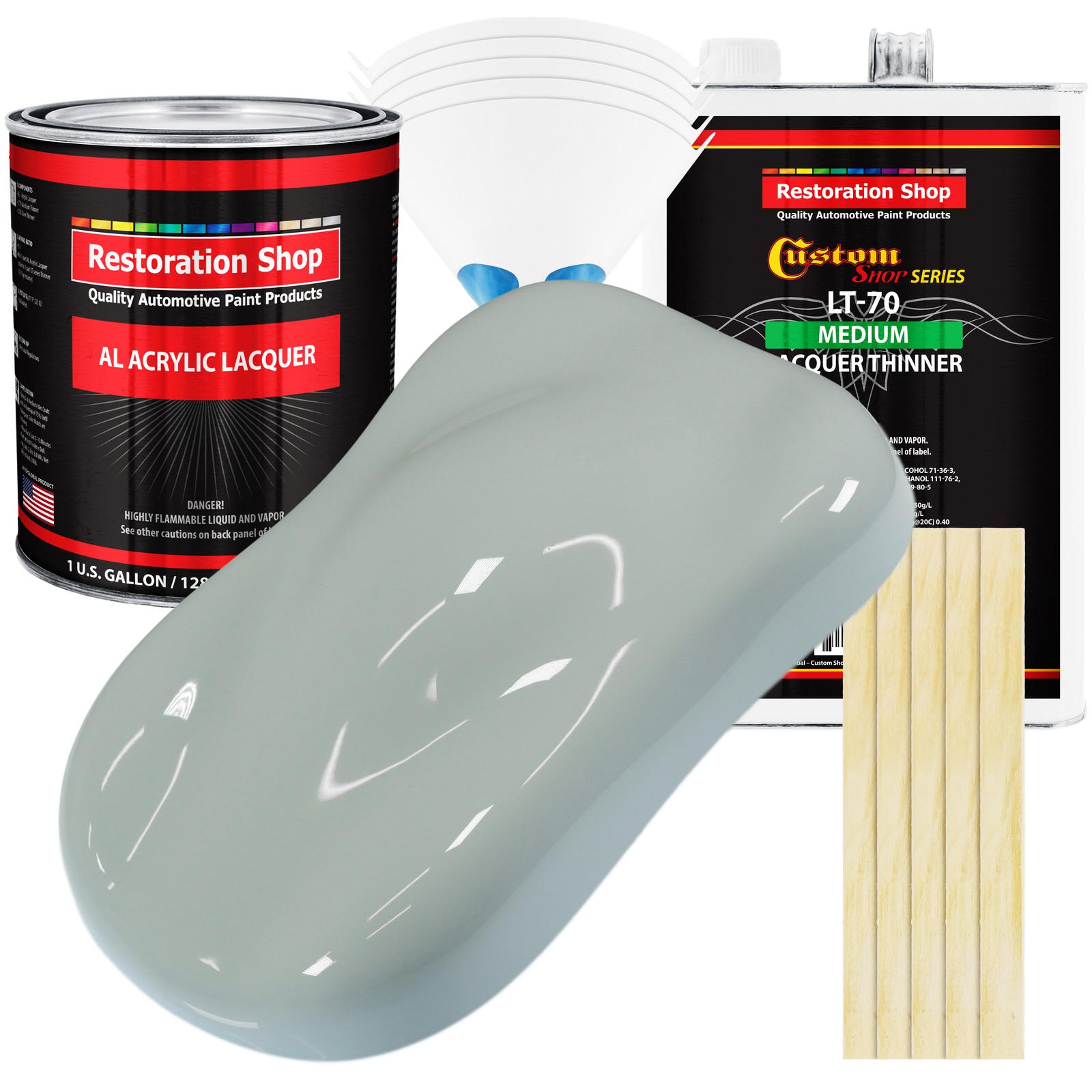 Fleet White Acrylic Lacquer Gallon Auto Paint Kit, Medium Thinner
