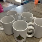 Vintage Christmas Tree 8oz Stoneware Coffee Mugs Set of 5 Rare! — photo 2