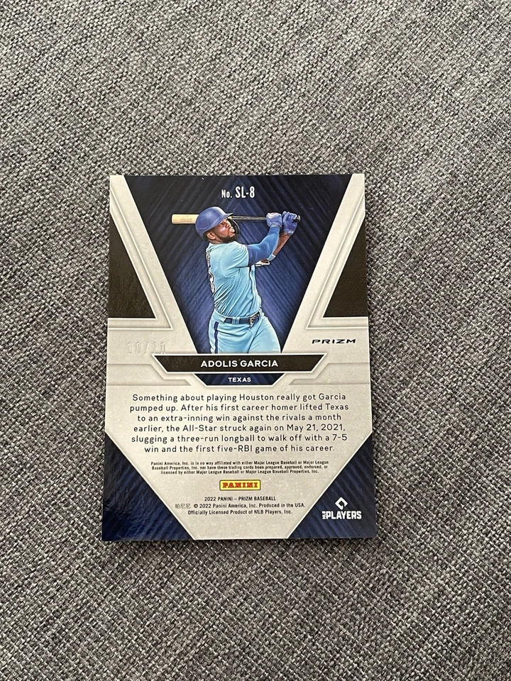 2022 Panini Prizm Adolis Garcia Gold Numbered 10/10 Bookend Sluggers Rare - Image 2 of 3