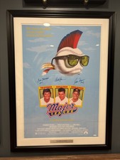 Charlie Sheen, Berenger & Bernsen Signed Major League Movie Poster Framed JSA 