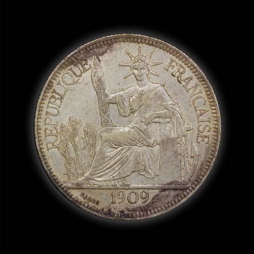 FRANZÖSISCHES INDO PORZELLAN. 1909-A. Piastre. AU.