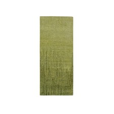 2'6"x6'2" Green Hand Knotted Vertical Ombre Design Soft Wool Runner Rug 75841