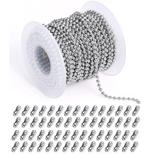 5M Stainless Steel Bead Chain 1.5/2/2.5/3Mm Ball Chain with 50Pcs Matching Adjus