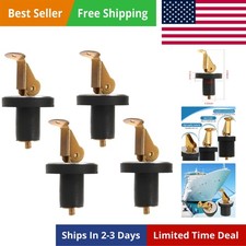 4 Pack Brass Boat Plug Drain Plug Boat Snap Handle Plug Deck Plug for Boat Marin