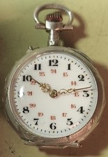 Montre Dame Gousset De Col Ancienne Argent Massif