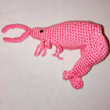 shrimp willy warmer hand-crocheted pink.