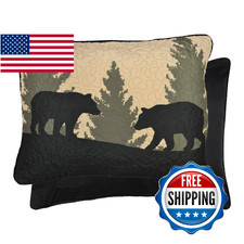 Donna Sharp Decorative Pillow Sham Bear Walk Plaid Design And Easy-To-Remove