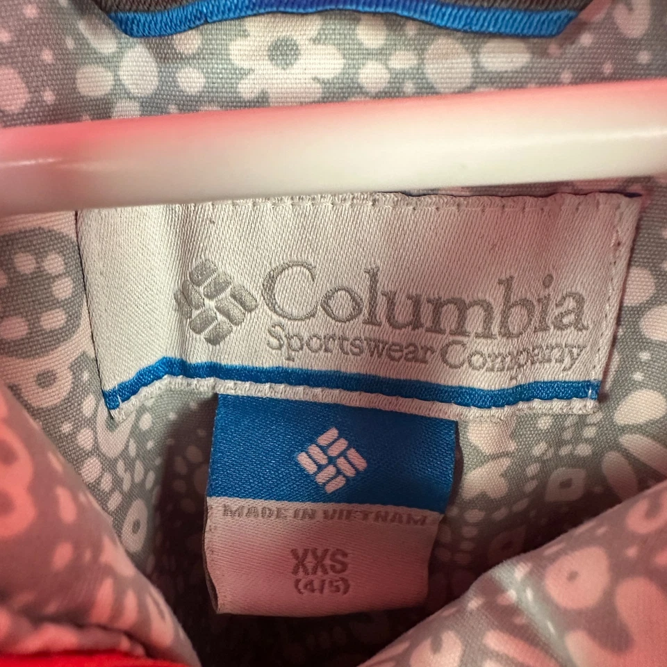 Columbia Girls XXS 4/5 Horizon Ride Ski Jacket Coat Hood Waterproof Grey Pink - Image 2 of 4