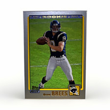 Topps 2001 Drew Brees Rookie #328 San Diego Chargers Football Card. rookie card picture