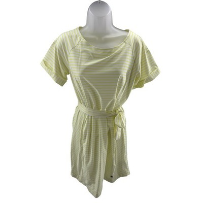 Helly Hansen Thalia Summer Dress Sunny Lime White Striped Womens Small New