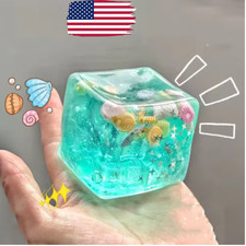 Squishy Ocean Block Stress Ball Cube Sensory Fidget Toy Anxiety Relief Maltose