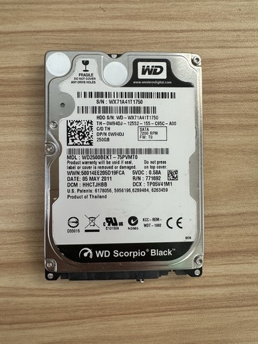 250GB 2,5" SATA Laptop HDD - getestet funktioniert - WD/Seagate/Toshiba/Hitachi - schnell