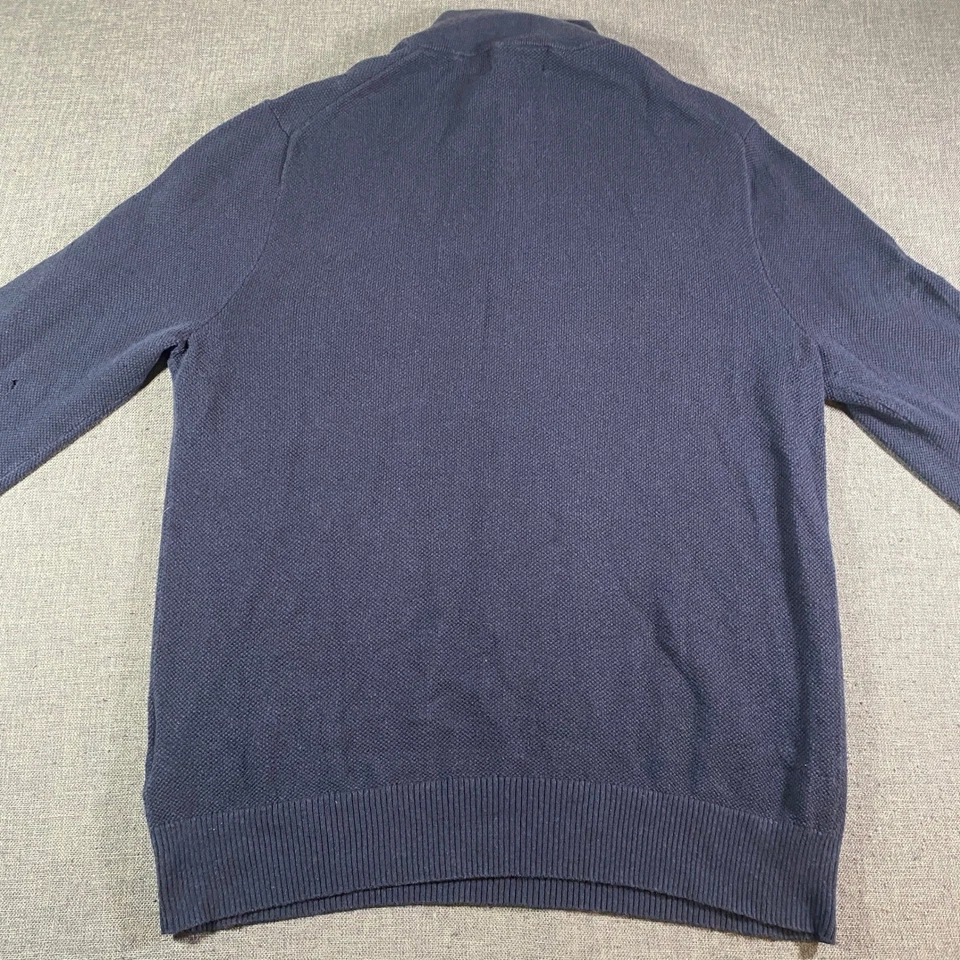 Лот из 2 Brooks Brothers мужской 1/4 молнии свитер большой темно-синий хлопок кашемир - Изображение 3 из 4