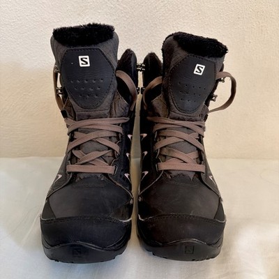 Salomon Boots Womens 6.5 Black Kaina Mid CS WP 2 Waterproof Winter Snow Boots