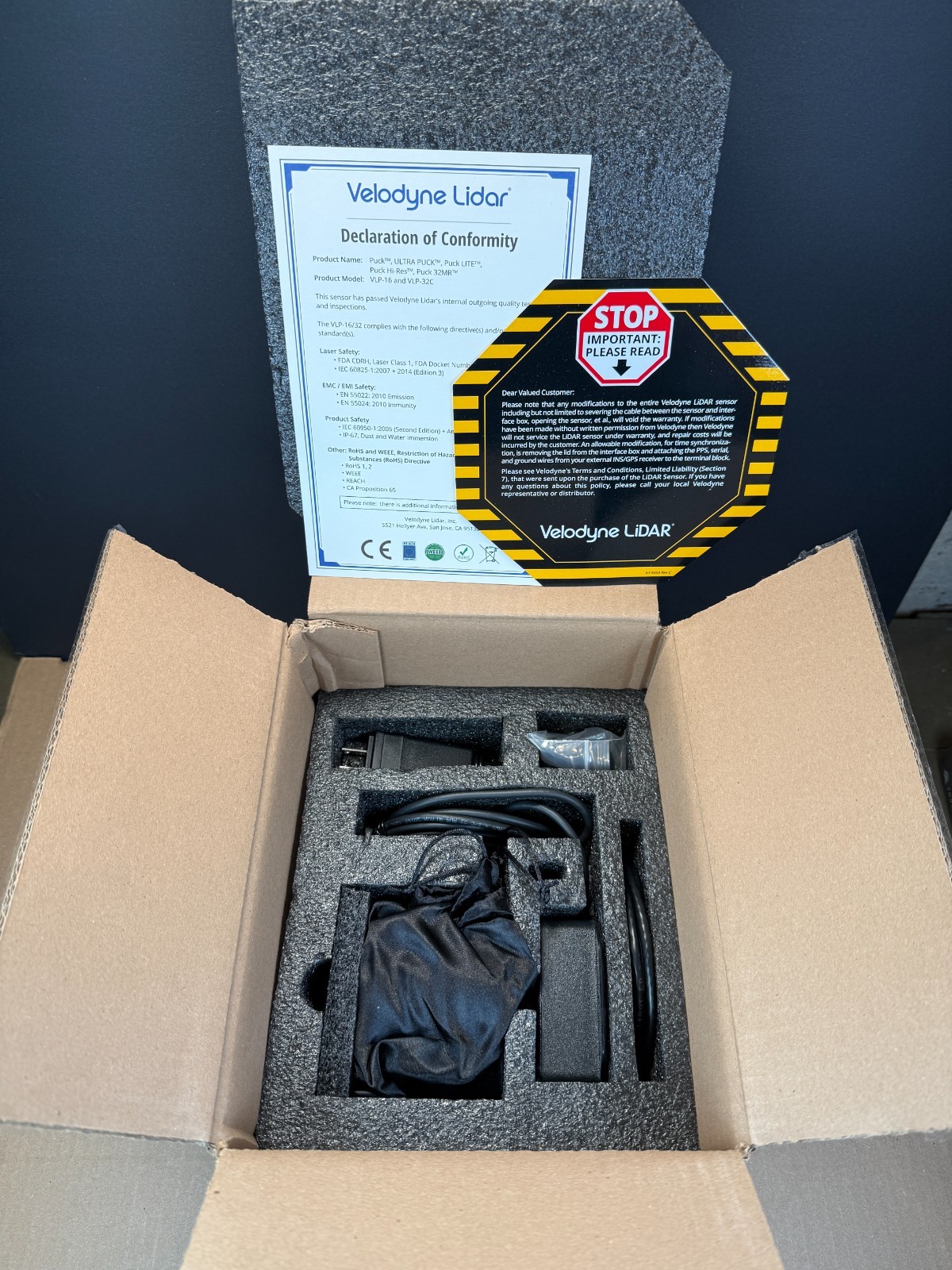 Velodyne VLP 16 80-VLP-16-LW-A lidar Sensor Puck LITE Kit Model NEW!!!
