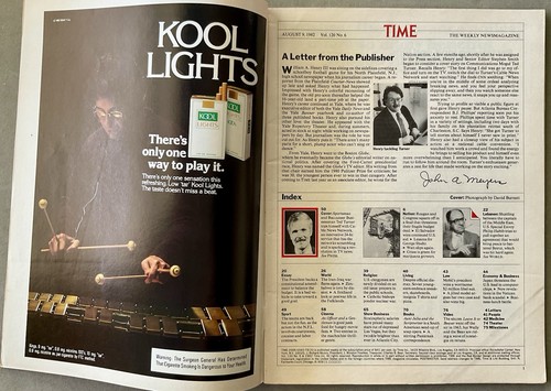 TIME Magazine VTG Issue - August 9, 1982 w/ Ted Turner • NFL’s Drug Problem - Picture 2 of 12