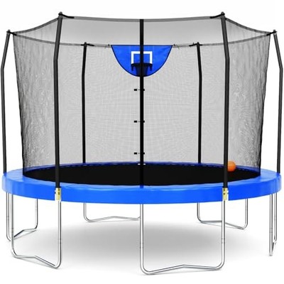 SKYWALKER TRAMPOLINES TRAMPOLINE OUTDOOR 8 FT,12 FT,15 FT JUMP N  DUNK - BLUE