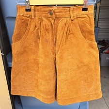 Vintage 100 Suede Leather Brown Tan Shorts Womens Size 24/0 FLAWED