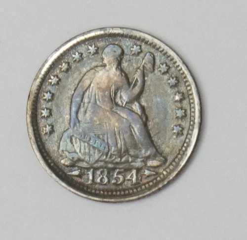 1854 Arrows Seated Liberty Half Dime Business Strike - Beautiful