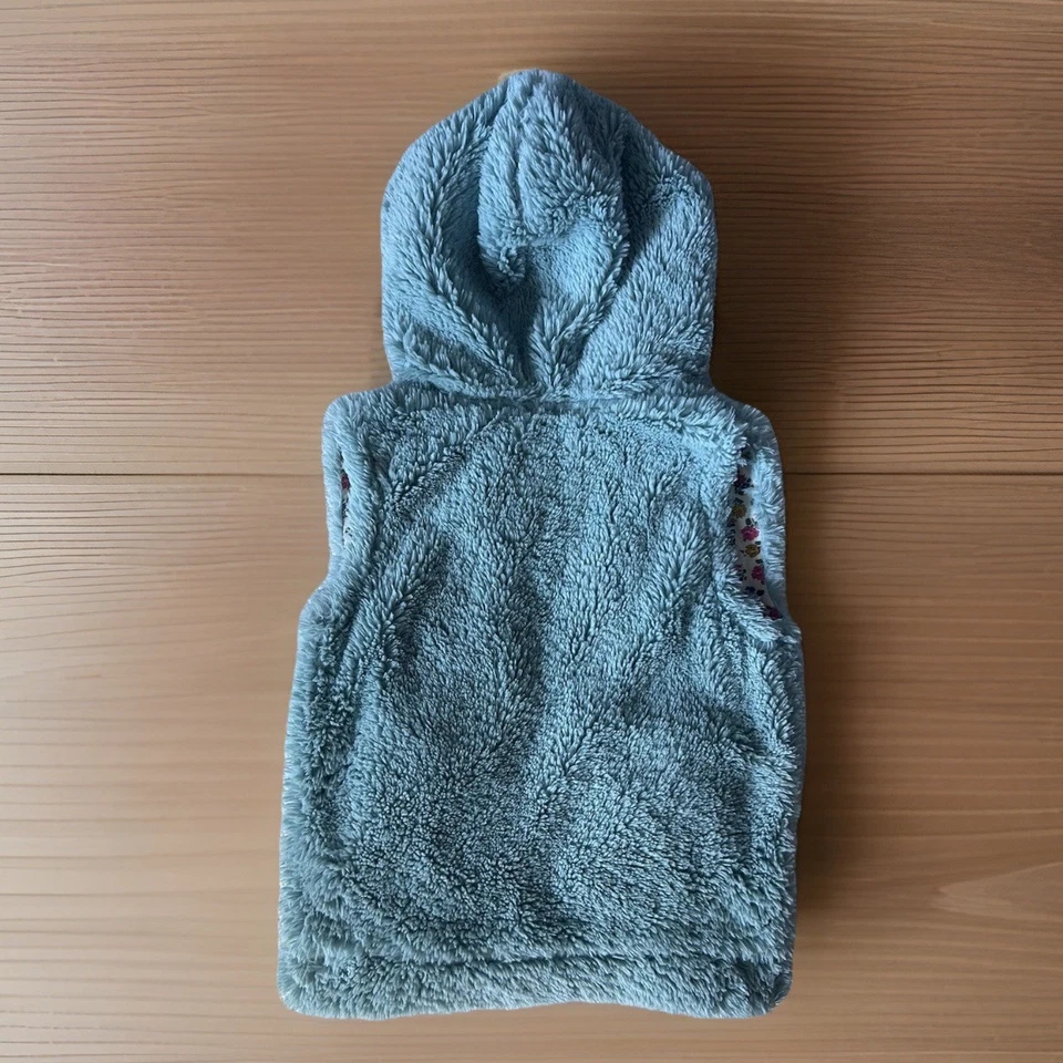 Chaleco con Capucha Mini Boden Niñas Felpa Imitación Piel Bebé Azul/Verde azulado Talla 7/8 Foto 3 de 4