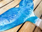 Ocean Resin Whale Tail Wall Art Handmade Coastal Beach Decor Wood 12” x 8” — photo 6