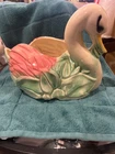 Large vintage Hull Pottery swan planter, manufactured in the USA