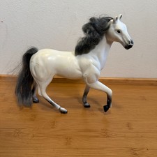 Vintage 1993 Kid Kore Horse White Gray Mane Tail Model Horse 9" Plastic