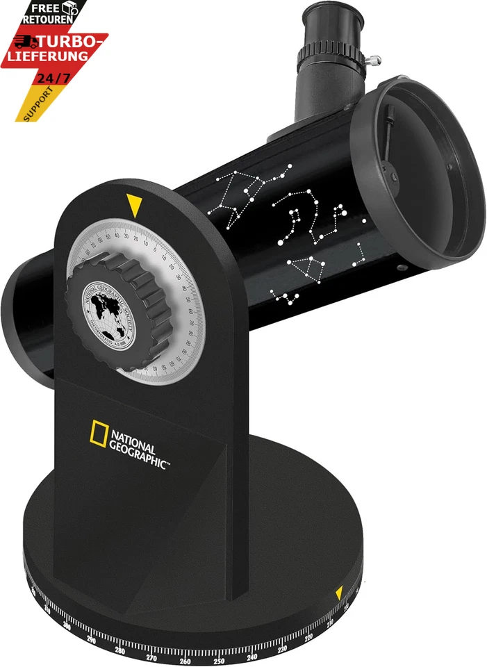 National Geographic Teleskop 76/350 Compact Dobson Mit Tischstativ & Zubehör - Bild 3 von 4