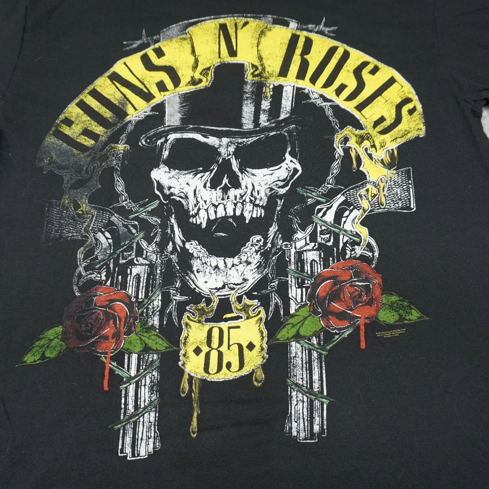 Camiseta Guns N' Roses Para Hombre Negra Grande Algodón Banda Rock Gráfico Foto 2 de 4