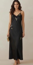 Oscar de la Renta Y2k Pink Label Satin Floral Nightgown Maxi Slip Dress Small