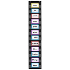 9 Inch Wide x 56 Inch Tall Pocket Chart Black Sturdy Sentence Strips Reusable