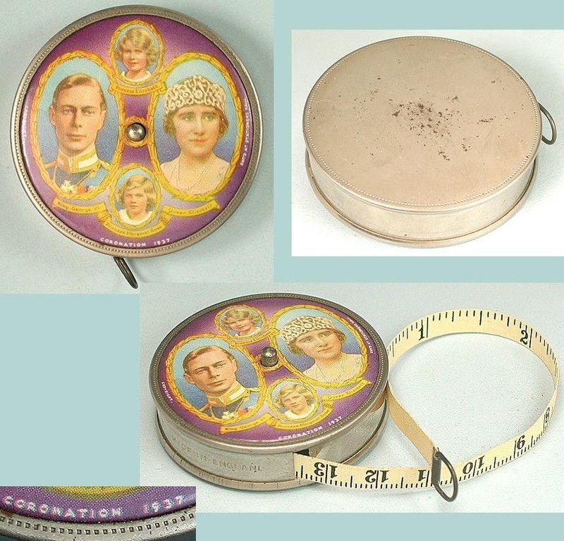 Vintage Coronation Commemorative Tape Measure * Circa 1937 * English