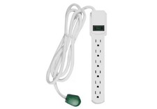 6 Outlet Surge Protector with 6 ft. Heavy Duty Cord - White