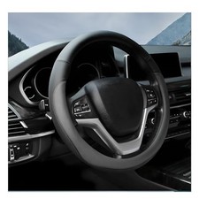 Leather Steering Wheel Cover Anti-slip Full Surround Car Wheel Protector Gray